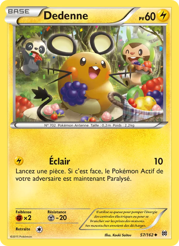Carte Pokémon Dedenne 57/162 de l'extension Impulsion Turbo