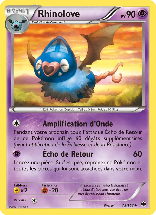 Carte Pokémon Rhinolove 72/162 de l'extension Impulsion Turbo