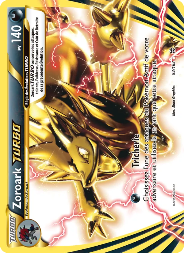 Carte Pokémon Zoroark TURBO 92/162 de l'extension Impulsion Turbo