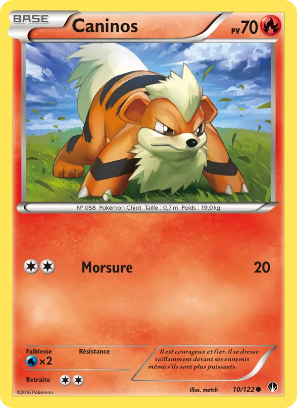 Carte Pokémon Caninos 10/122 de l'extension Rupture Turbo