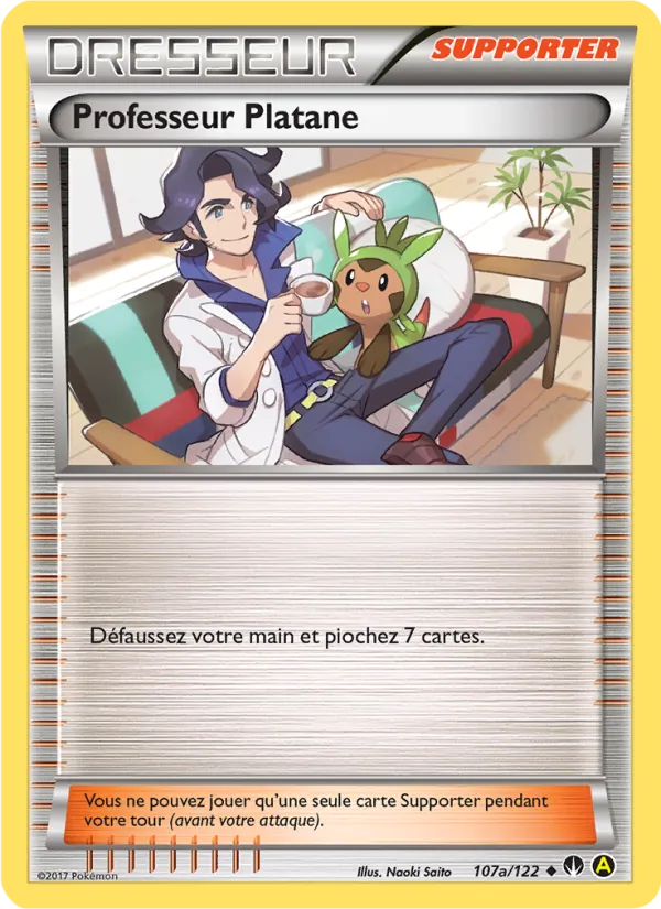 Carte Pokémon Professeur Platane 107a/122 de l'extension Rupture Turbo