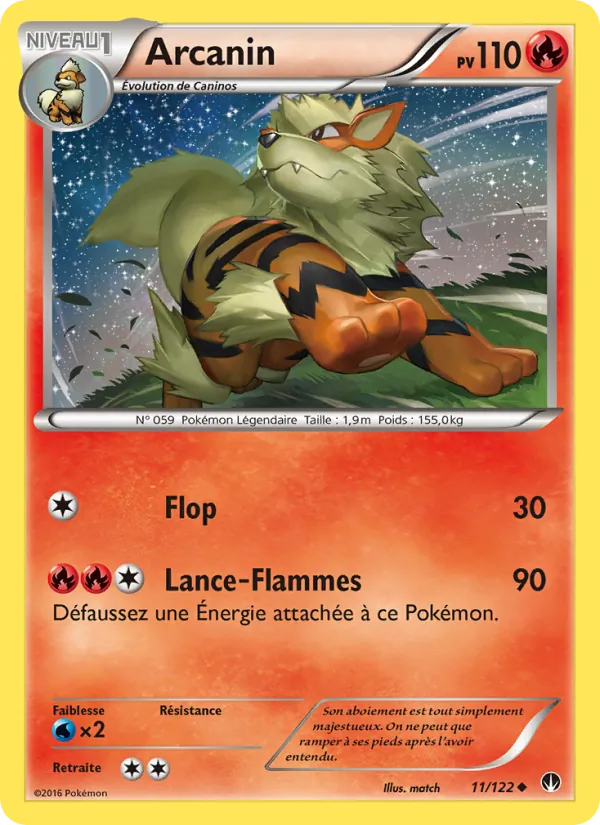 Carte Pokémon Arcanin 11/122 de l'extension Rupture Turbo