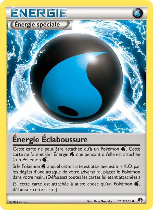 Carte Pokémon Énergie Éclaboussure 113/122 de l'extension Rupture Turbo