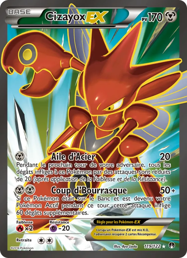 Carte Pokémon Cizayox EX 119/122 de l'extension Rupture Turbo