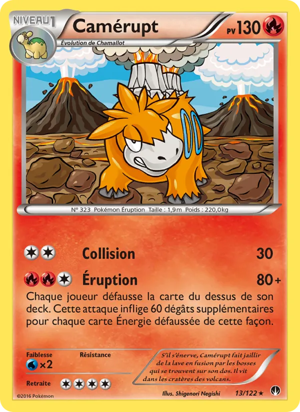 Carte Pokémon Camérupt 13/122 de l'extension Rupture Turbo