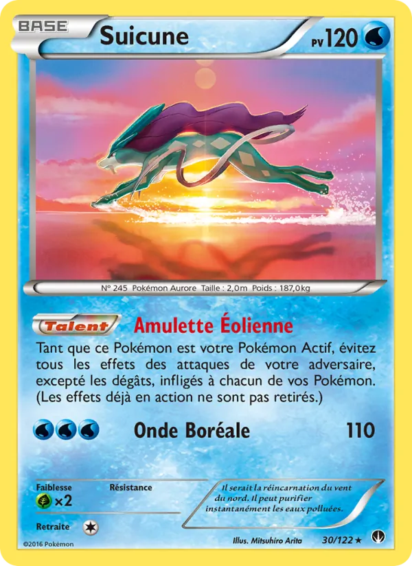 Carte Pokémon Suicune 30/122 de l'extension Rupture Turbo