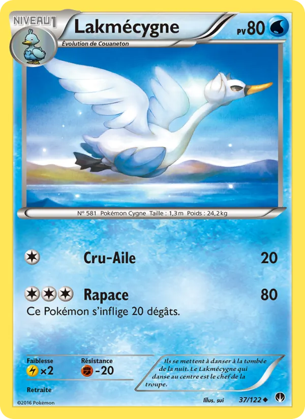 Carte Pokémon Lakmécygne 37/122 de l'extension Rupture Turbo