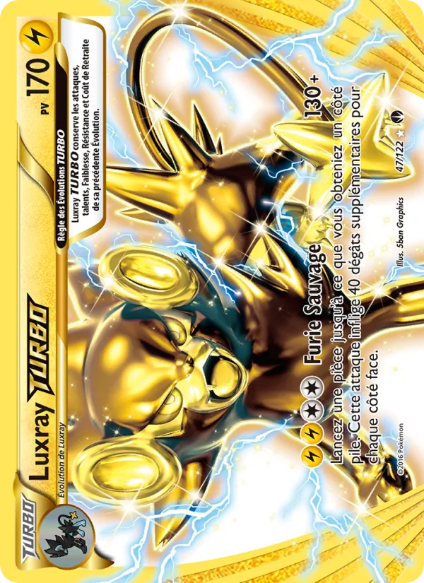 Carte Pokémon Luxray TURBO 47/122 de l'extension Rupture Turbo