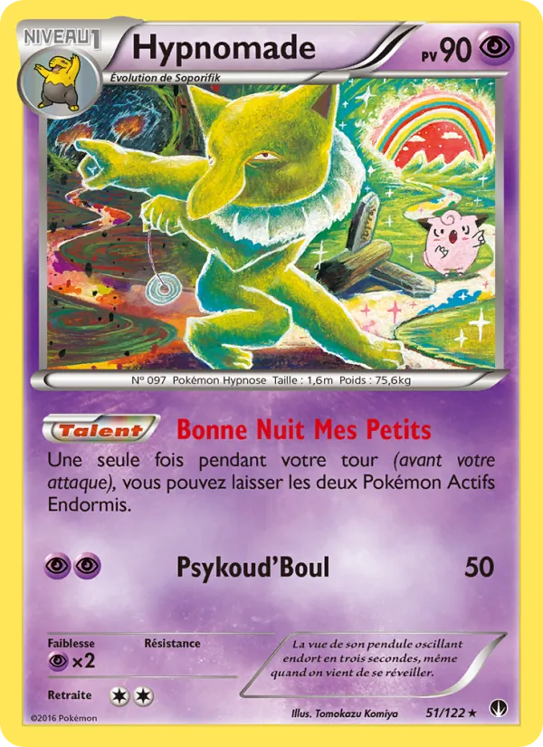 Carte Pokémon Hypnomade 51/122 de l'extension Rupture Turbo
