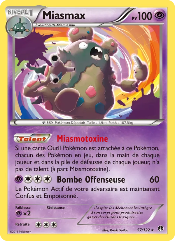 Carte Pokémon Miasmax 57/122 de l'extension Rupture Turbo