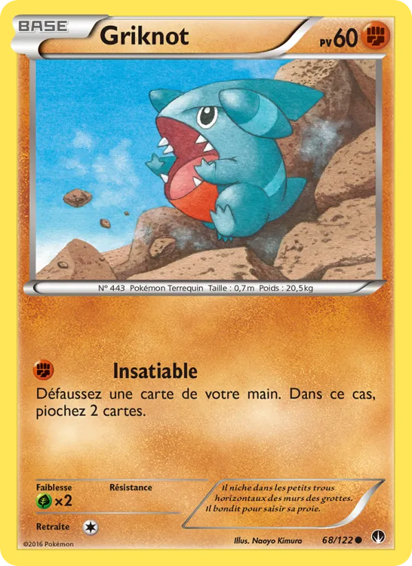 Carte Pokémon Griknot 68/122 de l'extension Rupture Turbo