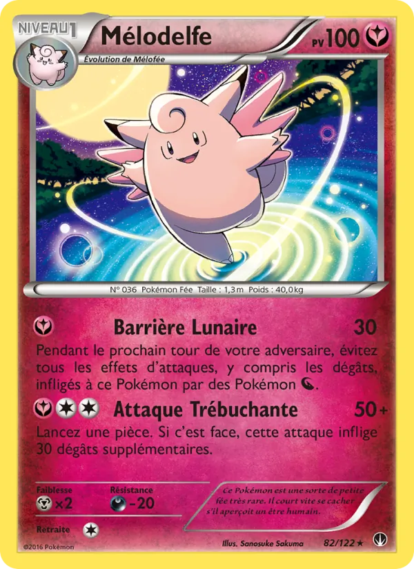 Carte Pokémon Mélodelfe 82/122 de l'extension Rupture Turbo