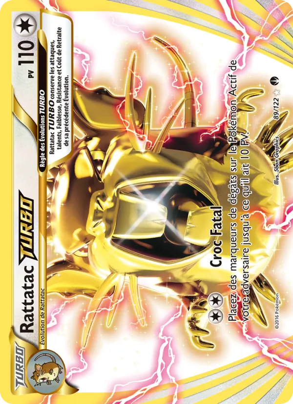 Carte Pokémon Rattatac TURBO 89/122 de l'extension Rupture Turbo