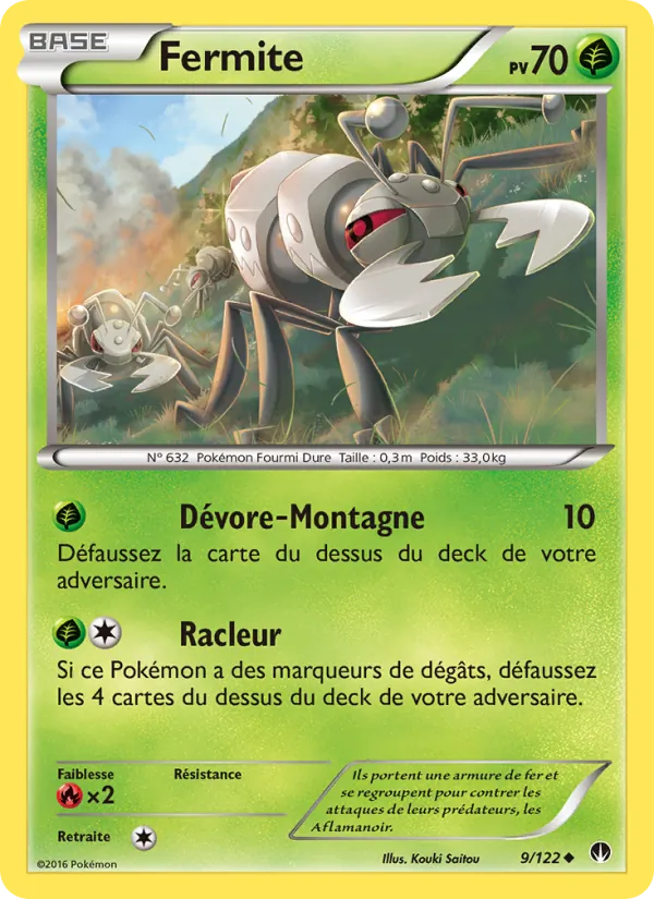 Carte Pokémon Fermite 9/122 de l'extension Rupture Turbo
