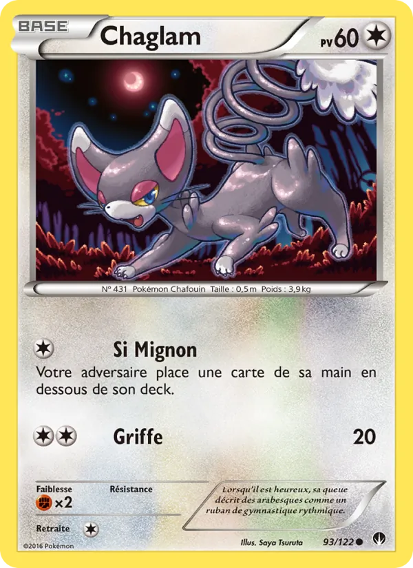 Carte Pokémon Chaglam 93/122 de l'extension Rupture Turbo