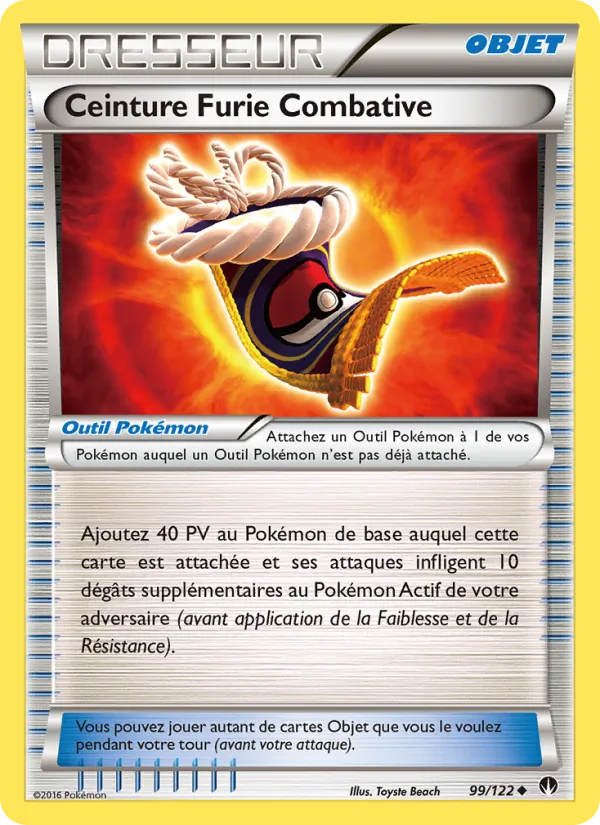 Carte Pokémon Ceinture Furie Combative 99/122 de l'extension Rupture Turbo