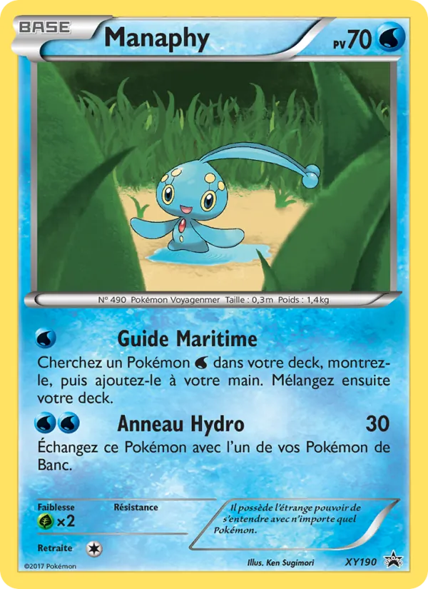 Carte Pokémon Manaphy XY190/211 de l'extension Promo XY