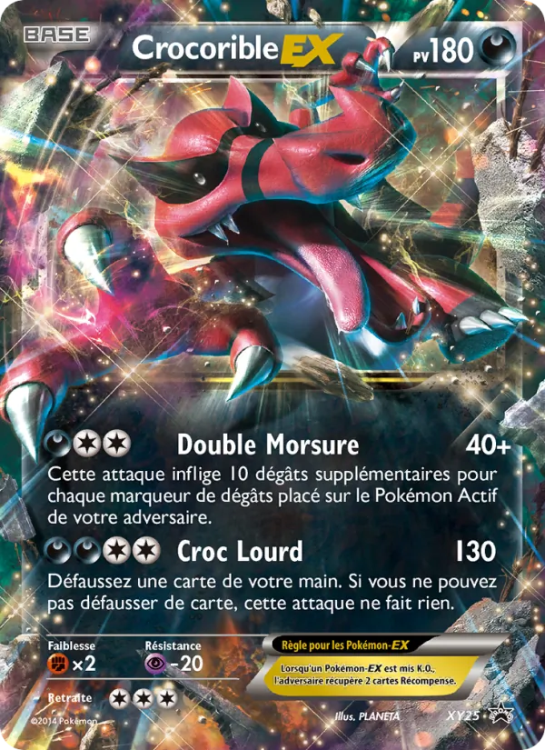Carte Pokémon Crocorible EX XY25/211 de l'extension Promo XY